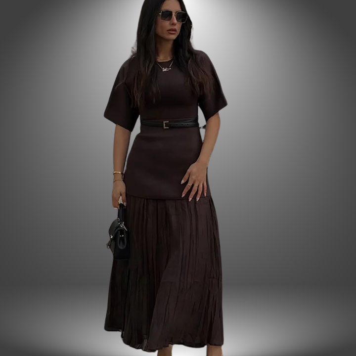 Lennox - Elegant Spliced Knitted Long Dress