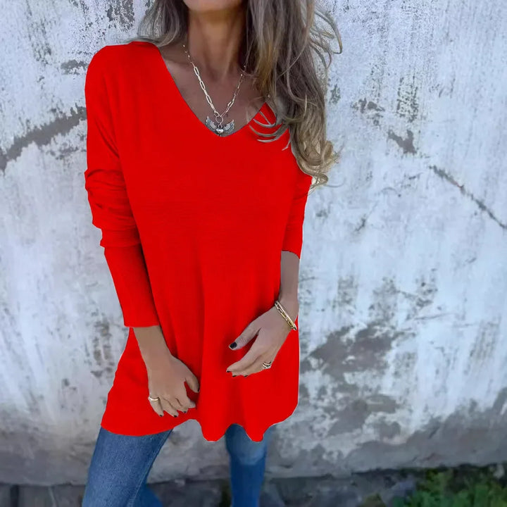Sasha - Relaxed V-Neck Knit Tunic