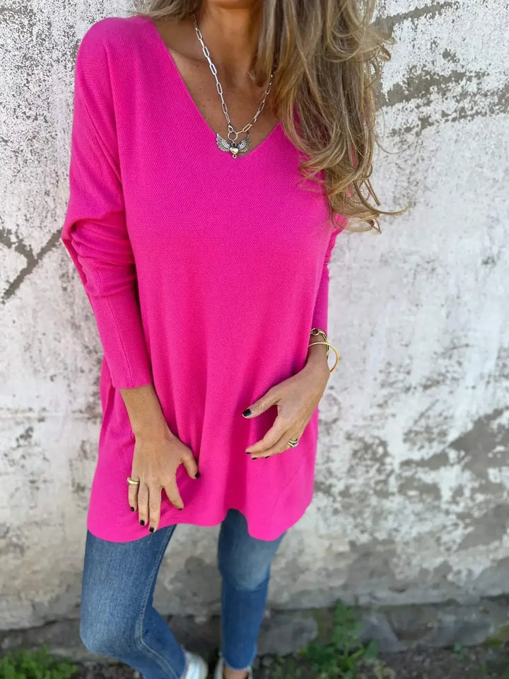 Sasha - Relaxed V-Neck Knit Tunic